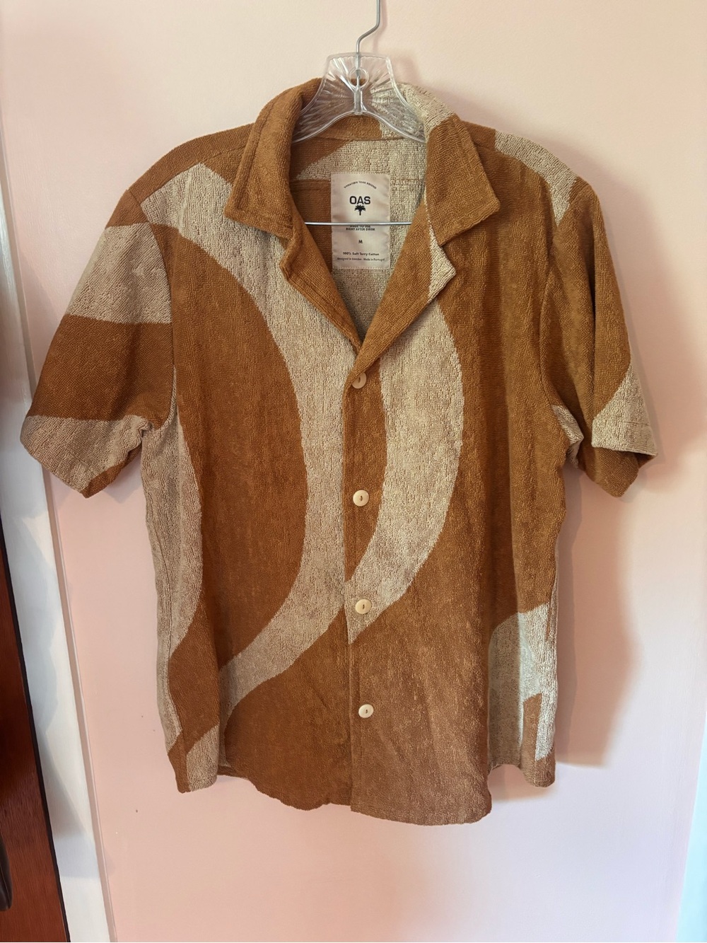 OAS Men's Terry Cloth Short sleeve Shirt Medium